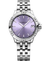 Stainless Steel Bracelet, Lavender Dial, Indexes, Stainless Steel Case